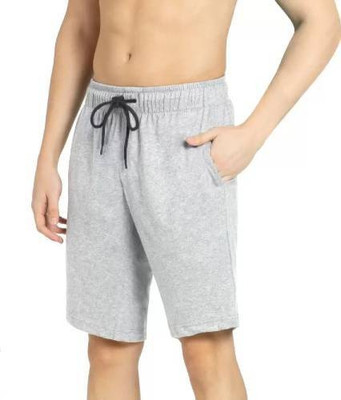 LARRY & EVA Solid Men Grey Basic Shorts