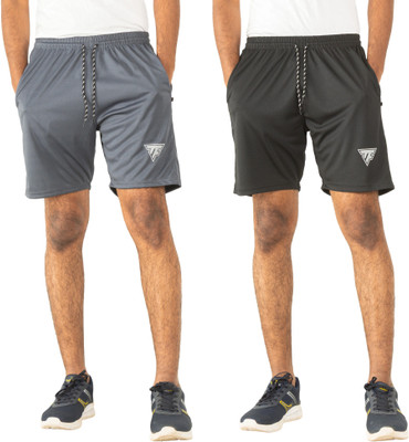 TRENDIX Self Design Men Reversible Black, Grey Bermuda Shorts