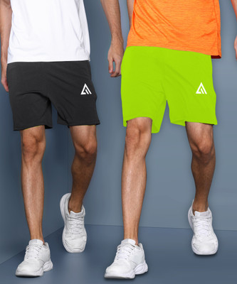 Adrenex Solid Men Grey Basic Shorts