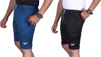 Clotvin Solid Men Blue, Black Sports Shorts