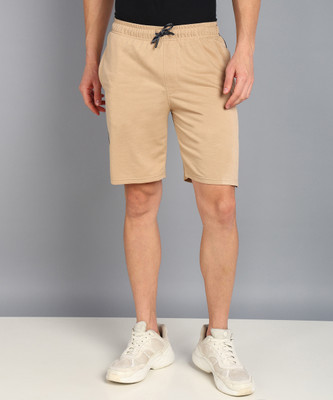 METRONAUT Men's Solid Regular Short Solid Men Beige Regular Shorts