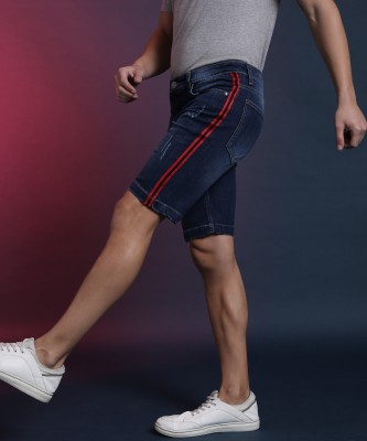 CAMPUS SUTRA Solid Men Denim Blue Denim Shorts