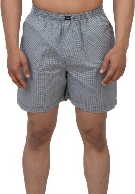 Cotstyle Checkered Men Grey Boxer Shorts