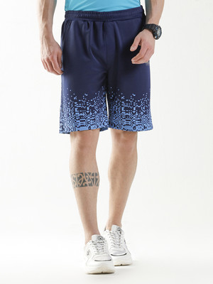 WROGN Printed Men Blue Basic Shorts