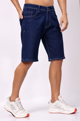 PRJ IN STYLE Solid Men Denim Dark Blue Denim Shorts