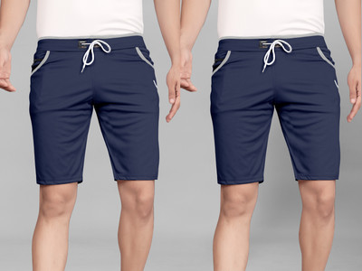 DARSHAN CREATION Solid Men Dark Blue Sports Shorts