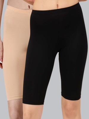 SOIE Solid Women Black, Beige Cycling Shorts