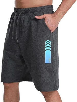 Peach Blossom Solid Men Dark Grey Casual Shorts