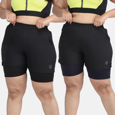 CHKOKKO Solid Women Multicolor Sports Shorts