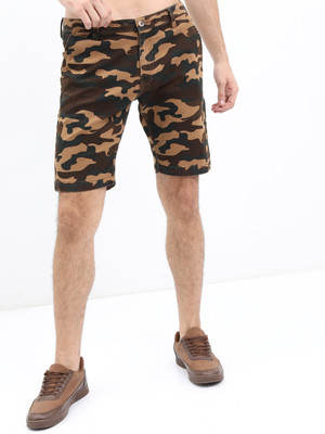HIGHLANDER Printed Men Khaki Casual Shorts
