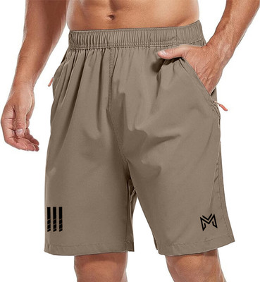 Mehrang Solid Men Grey Running Shorts