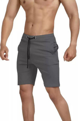 DEEDAT Solid Men Grey Regular Shorts