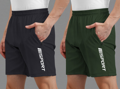 AVOLT Printed Men Dark Green, Dark Grey Casual Shorts