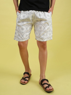 V-MART Printed Men White Regular Shorts
