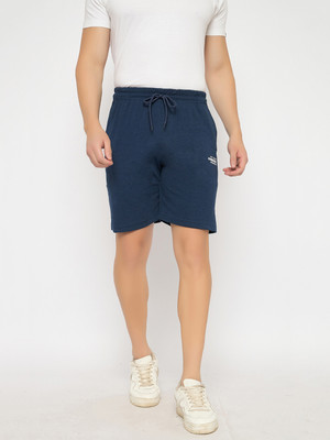 ARRAY Solid Men Dark Blue Bermuda Shorts