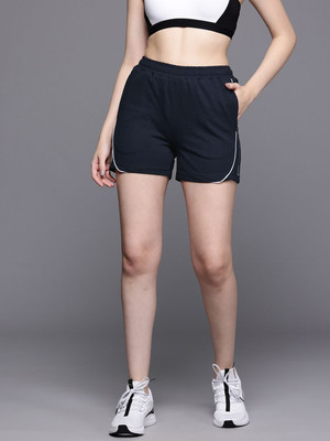 HRX by Hrithik Roshan Striped Women Blue Gym Shorts