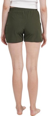 BATHKING Solid Men Dark Green Regular Shorts