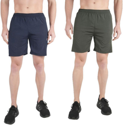 KWINGS Solid Men Dark Green, Dark Grey Sports Shorts