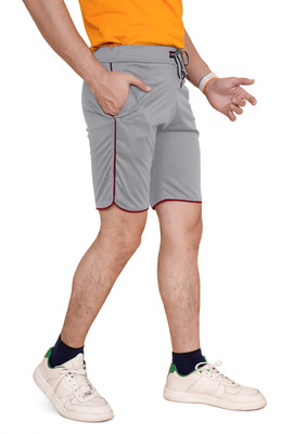 DARSHAN CREATION Solid Men Dark Grey, Light Blue, Silver Regular Shorts