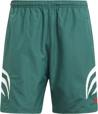 ADIDAS Striped Men Green Sports Shorts
