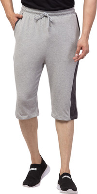 Bouyz Solid Men Grey Regular Shorts, Gym Shorts