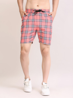 CLUBWIN Checkered Men Reversible Pink Regular Shorts