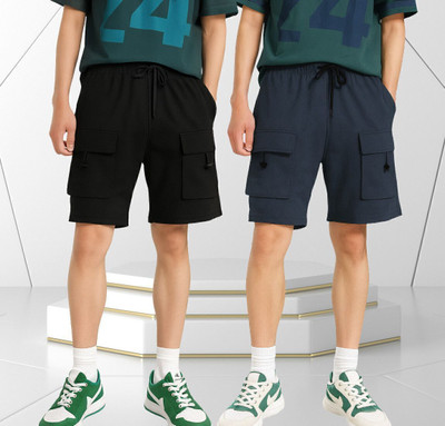 METRONAUT Men's Cargo Shorts with Multiple Pockets – Casual, Sports & Travel Solid Men Black, Grey Cargo Shorts