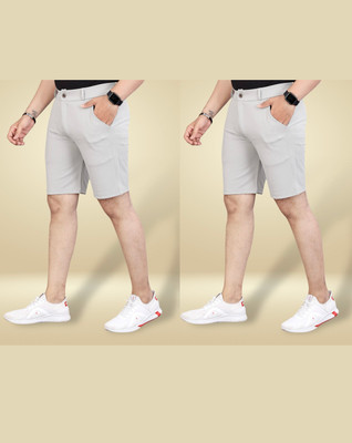 HHTRENDS Solid Men Reversible Grey Basic Shorts