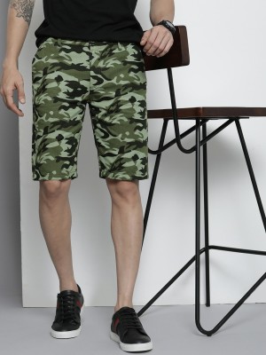 The Indian Garage Co. Printed Men Green Chino Shorts