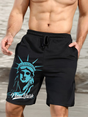 TRIPR Printed Men Black Regular Shorts