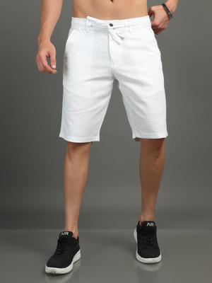 CAZZBA Solid Men White Casual Shorts