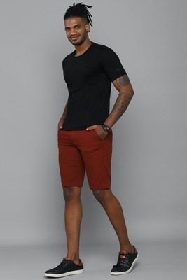Allen Solly Solid Men Maroon Regular Shorts
