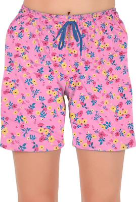 Lyra Printed Women Pink Night Shorts