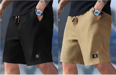 Venner Fashion Solid Men Black Running Shorts