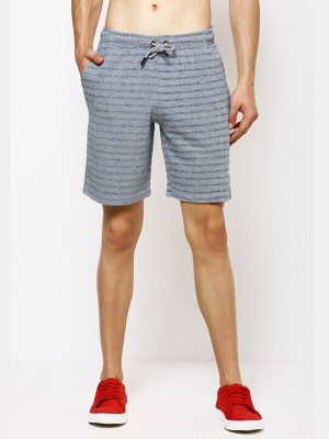Bareblow Striped Men Grey Casual Shorts