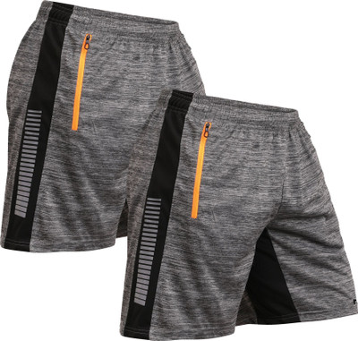 Kyk Solid Men Grey Basic Shorts