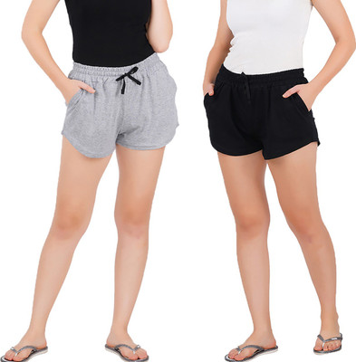 Blacktail Solid Women Multicolor Basic Shorts
