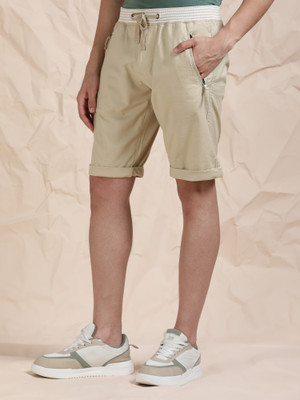 bEEVEE Solid Men Beige Regular Shorts