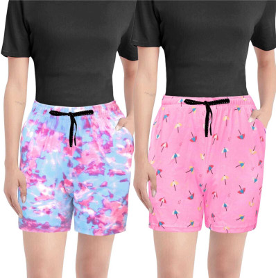 kayas Printed Women Multicolor Basic Shorts