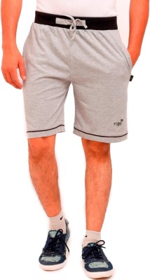Vego Solid Men Grey Bermuda Shorts
