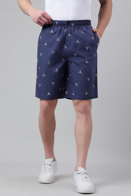 VAN HEUSEN Printed Men Blue Casual Shorts