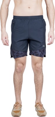 NINQ Solid Men Grey Sports Shorts, Regular Shorts, Gym Shorts