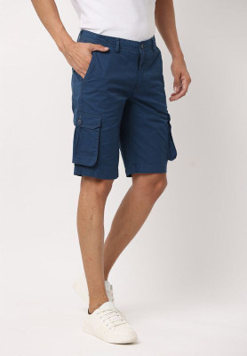 Wearhouse Solid Men Blue Cargo Shorts