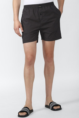 PETER ENGLAND Printed Men Grey Regular Shorts