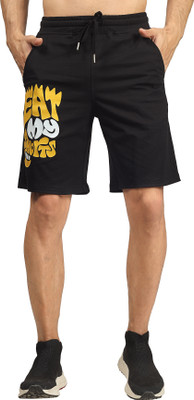 WEARDUDS Printed Men Black Casual Shorts