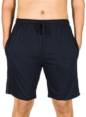 ONE STREET Solid Men Black Casual Shorts