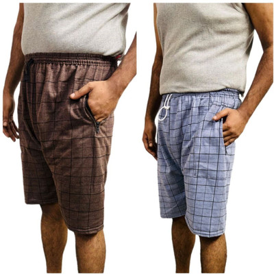 Prime Stride Printed Men Brown, Grey Bermuda Shorts