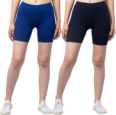HiRRuX Solid Women Dark Blue, Blue Regular Shorts