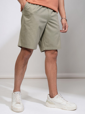 HIGHLANDER Solid Men Green Regular Shorts