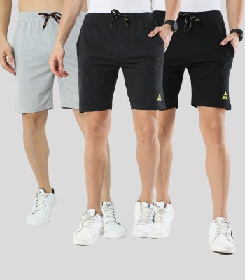 ARDEUR Solid Men Grey, Dark Grey, Black Casual Shorts